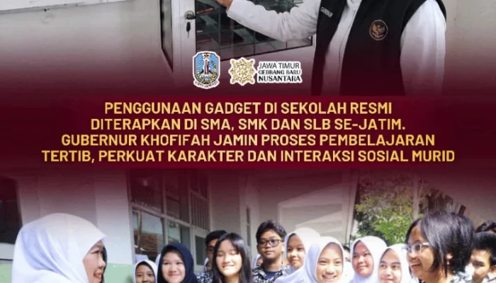 Gubernur Jawa Timur Terapkan Disiplin Digital di Sekolah, Lindungi Siswa dari Dampak Negatif Gadget