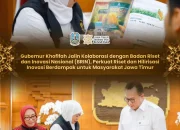 Gubernur Khofifah Bahas Penguatan Riset Bersama Kepala BRIN di Grahadi