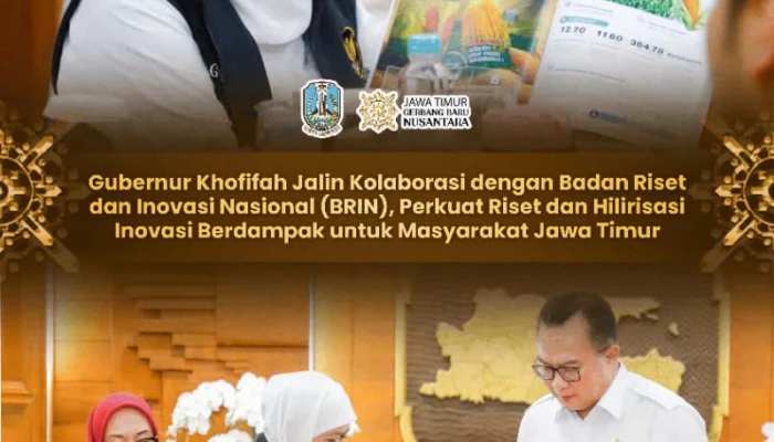 Gubernur Khofifah Bahas Penguatan Riset Bersama Kepala BRIN di Grahadi