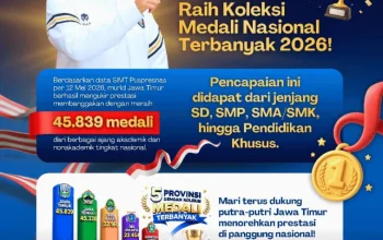 Gubernur Khofifah: 45.839 Medali SIMT Puspresnas Jadi Bukti Ekosistem Pendidikan Jatim Semakin Kompetitif