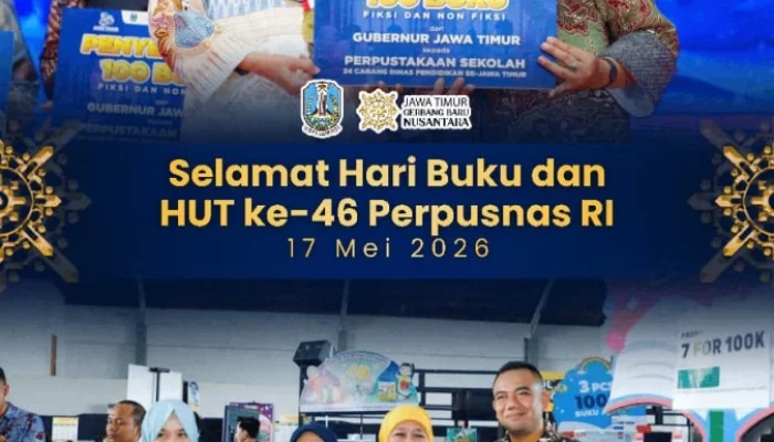 Hari Buku Nasional 2026 dan HUT Ke-46 Perpusnas RI, Khofifah Tekankan Pentingnya Literasi