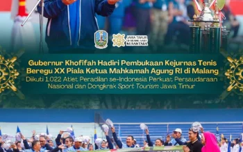 Gubernur Khofifah Optimistis Kejurnas Tenis Piala Ketua MA Dongkrak Wisata Olahraga Jawa Timur