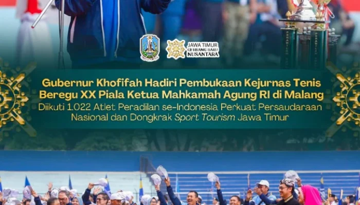 Gubernur Khofifah Optimistis Kejurnas Tenis Piala Ketua MA Dongkrak Wisata Olahraga Jawa Timur