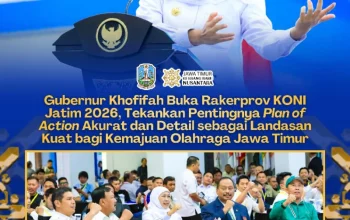 Gubernur Khofifah Resmikan Rakerprov KONI Jatim 2026, Soroti Pentingnya Jejaring dan Kolaborasi