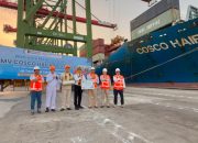 Maiden Voyage MV Cosco Haifa Perkuat Posisi Terminal Teluk Lamong di Jalur Logistik Global
