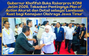 Rakerprov KONI Jatim 2026 Dibuka Gubernur Khofifah Indar Parawansa, Fokus Bangun SDM dan Jejaring