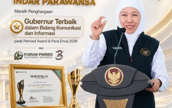 Gubernur Khofifah Raih Penghargaan Pimred Award 2026 Kategori Komunikasi dan Informasi Publik