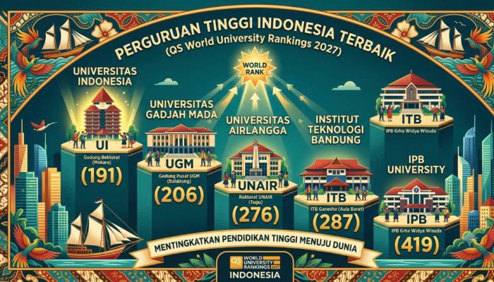 Kampus Indonesia di QS 2027: UI Teratas, UGM, Unair, ITB hingga ITS Bersaing di Level Dunia