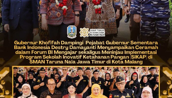 Bersama Destry Damayanti, Gubernur Khofifah Perkuat Karakter Generasi Emas 2045 Melalui BI Mengajar dan Program SIKAP