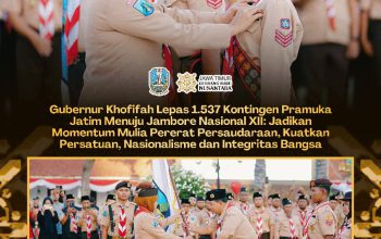 Lepas Kontingen Jamnas XII, Gubernur Khofifah Minta Pramuka Jatim Jadi Duta Terbaik Bumi Majapahit