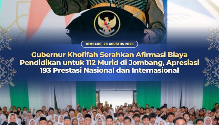 Gubernur Khofifah Beri Bantuan Pendidikan dan Sepatu untuk 112 Murid SMA, SMK, dan SLB Jombang
