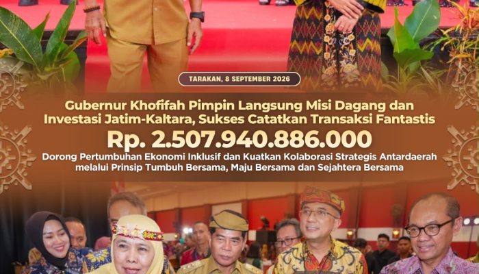 Gubernur Khofifah Pimpin Langsung Misi Dagang dan Investasi Jatim–Kaltara, Sukses Catatkan Transaksi Fantastis Rp2,5 Triliun