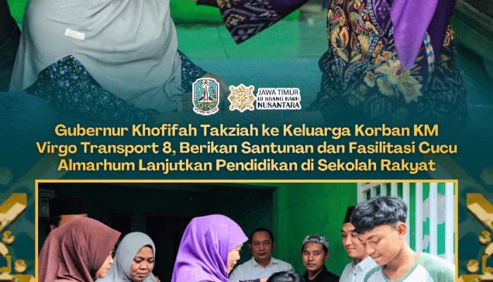 Korban KM Virgo Warga Surabaya, Khofifah Datangi Rumah Duka dan Salurkan Santunan