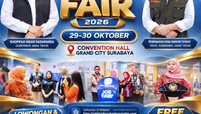 Job Fair Inklusif 2026 Dibuka, Khofifah Hadirkan Ribuan Lowongan Kerja dan 70 Peluang Magang
