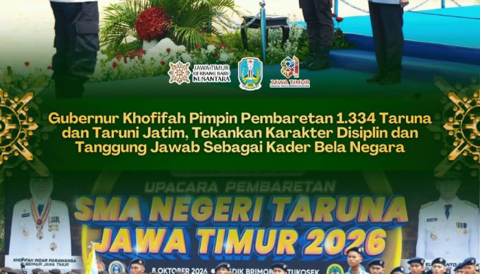 Pembaretan 1.334 Taruna Jatim, Khofifah Tegaskan Disiplin Tak Boleh Identik dengan Kekerasan