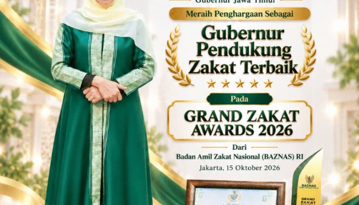 Grand Zakat Award 2026 untuk Khofifah, Bukti Komitmen Jatim Perkuat Ekonomi Umat