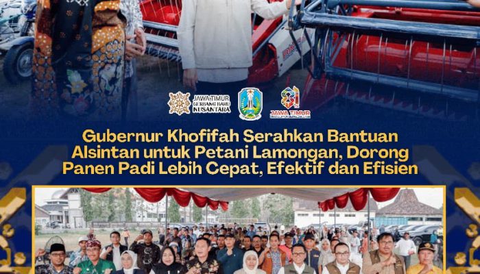 Petani Lamongan Terima Bantuan Alsintan dari Khofifah, Biaya Panen Lebih Hemat dan Produktif