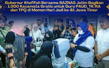 Peduli Kesehatan Guru, Khofifah Bersama BAZNAS Jatim Bagikan 1.000 Kacamata Gratis Senilai Rp400 Juta